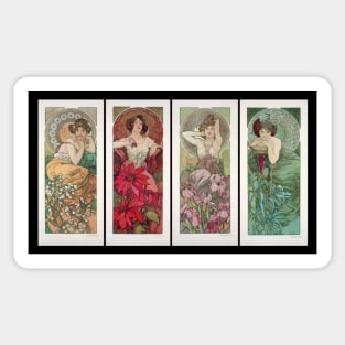 Art Nouveau’s Jeweled Women: A Study in Topaz, Ruby, Amethyst, and Emerald Sticker